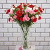 Decorative Flowers & Wreaths Head Artificial Carnation Flower Bouquet Simulation Small Silk Fake Branch Home Garden Decoration Floral GiftDe