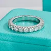 Ringos de cluster ANU 3mm 2-3ctcolor Moissanite Banding Ring 925 Sterling Silver Eternity Engagement para Women9682189