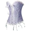 Bustiers Corsets Women Bustier Corset Overbust Lingerie Brocade Victorian Fashion Top Sexy Lace Plusサイズのエロティックなジップフローラブスヤ