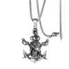 Pendant Necklaces The 2022 Viking Titanium Steel Necklace For Men With Two Swords Halloween Skeleton Anchor Stainless NecklacePendant