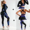 Tenue de yoga Set sur tracks survêtement Vêtements féminins High Waist Leggings Sports Bra Long Maneves Fitness Fitness Sans Sportswearyoga
