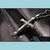 Мужские хрустальные подвесные подвески Sier Gold Black Stainless Steel Drop Delive 2021 Ожерелья подвески ювелирные изделия Pyikm