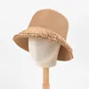 Sommarkvinnor Sun Hat Tassel Straw Hats Solid Color Simple Bucket Hat Outdoor Beach Holiday Cap