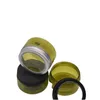 Aluminiumdeckel, PET-Flaschenbehälter aus olivgrünem Kunststoff, Durchmesser 68 mm, leere Behälter für Kosmetik, Gesichtscreme, Haaröl, Hautpflege, Augencreme, Verpackung, 100 g