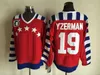 Top Stitchmens Vintage 19 Стив Йзерман Хоккейные майки 75-й годовщина дома Красный Джерси Классик 1992 года национальная команда 1984 Кэмпбелл Сшитый C Patch M-XXXL