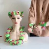 4st/Set Hawaiian Leis Garland Artificial Necklace Hawaii Flowers Leis Party Supplies Beach Fun Wreath Diy Gift Decor