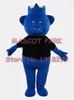 Mascotte bambola costume mascotte personalizzato blu king maiale mascotte costume adulto formato cartone animato maiale tema pubblicitario costumi carnevale fantasia vestito PR