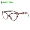 SOOLALA Cat Eye Anti Lumière Bleue Lunettes de Lecture Femmes Prescription Ordinateur Lunettes Cadre Femme Lecteur 0 5 à 4 0 220705468488323R