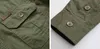 Zwart Cargo Shirt Heren Lange Mouw Militaire Stijl Tactische Werkoverhemden Heren Katoen Casual Hoge Kwaliteit Reizen Chemise Homme 220815