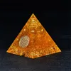 Orange Orgone Pirâmide EMF Proteção Quartzo Reiki Decoração de orgonita