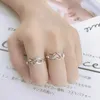 Wedding Rings Double Fair Romantic Heart Marriage For Women Couple Knot Crystal Infinity Accessories Fashion Jewelry DR026 Rita22