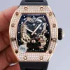 Watch Designer Luxury Mens Mechanics Watch Richa Milles Wristwatch r Rm5101tiger and Dragon Michelle Yeoh Tiger Tourbillon
