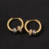 Męskie Hip Hop Hoop Kolczyki Jewelnia Women Gold Vintage Earring z diamentem