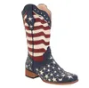Feminino vintage bandeira de cowboy grossa de salto em mulheres de western boots cowgirls marca retro ridding de outono para 220813