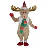Performance Lovely Reindeer Mascot Costume Halloween Christmas Fancy Party Dress Cartoon Character Outfit Suit Carnival Unisex Adults Outfit