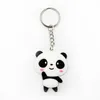 6 Styles Panda Keychains PVC Silicone Cartoon Keychain Pendant luggage Decoration Key Chain Keyring Creative Gift