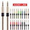 New 3.5mm Nylon Braided Audio Cable 10 Colors Male To Male Nylon Aux Recording Cable Car Audio Cables Multi-Spec Gold-Plated Aux Plug1.5M 3M