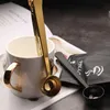 Clip de scoop de café 1 cuillère à soupe en acier inoxydable en acier inoxydable 2 en manche avec scoops noir Ajouter Gold ampbq
