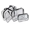 3PCS PVC Travel Transparent Case Chesough Tairetries Storage Bag Box Luggage Towel Suitcase Pouch ZIP BRA COSMETICSオーガナイザーWLL1386