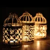 Candle Holders Metal Bird Cage Hollowed Flower Tea Light Holder Weeding Decor