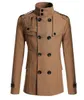 Długie rękawowe płaszcz w kolorze czarnym wełnianym płaszczu wiatraka męska kurtka mężczyzn Mężczyzn Trench Płaszcz Slim Fit Plus Size 3xl Boys Owezyjna odzież L220725