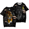 Мужские футболки мужские летние летние футболки с коротким рукавом свободные топы TEE хип-хоп уличная одежда Harajuku черный тигр печать футболки негабаритна 6xL