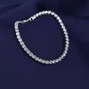 Luxo branco ouro prata cor s925 pulseira na mão 3mm cz tênis pulseira para mulheres casamento moda jóias sl0163456460