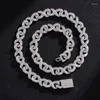 Chains High Quality 15mm Iced Out Bling Micro Paved Cz Symbol Cuban Link Chain Choker Necklace Hip Hop Jewelry For Boy MenChains Sidn22