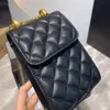 Bolsas femininas de grife de luxo bolsas de ombro bolsa nova moda mini bolsa para telefone flip de alta qualidade ferragens de couro sólido corrente dourada bolsa tiracolo vendas diretas da fábrica