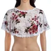 Koreanische einfarbige Rosen-Halstücher, hohle Spitze, transparenter Sonnenschutz-Schal, Damen-Sommer-Sonnenkleidung, Cheongsam-Umhang, Jacke, Bluse, R26