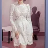 Sukienki swobodne jesień 2022 dla kobiet eleganckie ubranie solid haftowe koronkowe przyjęcie urodzinowe vestido feminino wysoka talia kobieta dresscasual