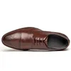 In pelle Casualmente Cap Cappuggente Toe Brown Lace Up Derby Shoes for Office Business DB