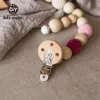 Lets Make Wood Teether Baby Bed Hanging Rattles Toy Make Noise Bird Elephant Shape Crochet Beads Bracelet Pram Clip Baby Rattle 220531