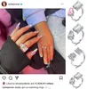 Solidny 925 Srebrny Minalial Pierścień Damska Ring Cute Bling 8A Cyrkon Kamień Regulowany Diamentowe Pierścienie Dla Kobiet Mama Kid Love Wedding Engagement Moda Biżuteria 2022 Design