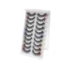 New Style 10 Pairs of 3D Color False Eyelashes set full strip handmade colorful eyelashes extension