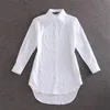 Bluzki damskie koszule biała koszula Kobiety z długim rękawem pojedynczy piersi BF granica harajuku klasyczny biuro bluzka femme prosta vin cała mecz vin