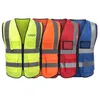 High Visibility Working Safety Construction Warning Reflective Traffic Work Vest Green Reflect Safe Clothing Men's Vests 4 Colors Best quality