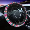 Tampa do volante Tampa de carro Matryoshka Russian Doll Pattern Car Capa 37-38 Anti-Slip Anime Plaid Elastische Automotor Acessoriessteeri