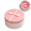 Emballage cadeau rose rond arc ruban gâteau boîte pour fleurs chocolat fête d'anniversaire vacances Saint Valentin stockage câlin seau étui titulairecadeau