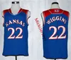 XFLSP College Custom Ku Kansas Jayshawks Stitche College Koszykówka Jersey Andrew Wiggin Joel Emiglici Udoka Azubuike Ochai Agbaji Kyle Cuffe Jr.