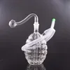 Colorida granada antitanque Forma cachimba 10 mm hembra mini vidrio barato agua quemador de aceite tubo dab rig bongs tubo para fumar con manguera de silicona