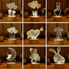 Romantic Love 3D Acrylic Led Lamp for Home Children's Night Light Table Lamps Birthday Party Decor Valentine's Day Bedside Lamp