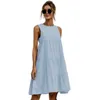 Zomer vrouwen jurk gewaad femme boho v-nek lente sexy boheemse zak knop strand vestidos de mujer casual 220331