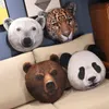 Simulation Tête D'animal Coussin Cochon Ours Panda Poupée Doux Réaliste Jouets Enfants Cadeau D'anniversaire Décoration De La Maison J220704