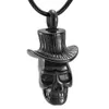 Skeleton Punk Stainless Steel Cool Men Cremation Necklace Memorial Ashes Holder Funeral Urn Pendant Keepsake Jewelry2954