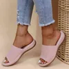 Été femmes pantoufles tricot décontracté maille tissu sandales dame diapositives appartements femmes chaussures pour femmes 2022 nouvelle grande taille 36 ~ 43 Y220412