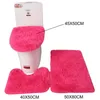 Set of 3 Bathroom Mat Toilet Soft Non Slip 2PCS Rug Shower Carpets Lid Cover Floor s 220504