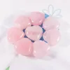 자연 핑크 크리스탈 돌 장식품 40 * 20mm 심장 Chakra Reiki 치유 쿼츠 쥬얼리 홈 장식 만들기