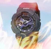 Iced Out Sports Quartz Orologio digitale da uomo da donna Ora mondiale LED Luce fredda Doppio display Cinturino in gomma siliconica Orologi super luminosi Montre de Luxe Colori multipli