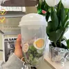 Novo portátil salada refeição shaker canecas 1000ml saladas frescas copo para ir recipiente com garfo molho titular café da manhã armazenamento de alimentos bento caixa